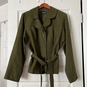 Studio I Faux Suede Blazer Jacket with Belt